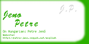 jeno petre business card